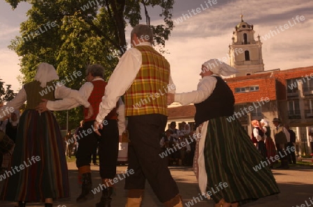 a Summer Festival in a Parc in the old City of Vilnius in the Baltic State of Lithuania,  