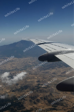 the air view allround the east part of Sicily near the Town of Catania in Sicily in south Italy in Europe.