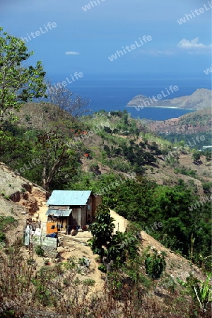 Die Landschaft oberhalb Dili der Hauptstadt von Ost Timor auf der in zwei getrennten Insel Timor in Asien.  