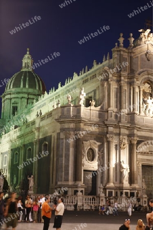 the Dom Sant Agata at the Piazza del Duomo in the old Town of Catania in Sicily in south Italy in Europe.