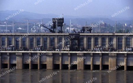 the landscape of the yangzee river in the three gorges valley up of the three gorges dam projecz in the province of hubei in china.