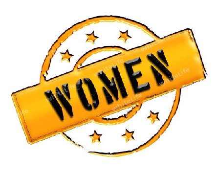 Sign, symbol, stamp or icon for your presentation, for websites and many more named WOMEN