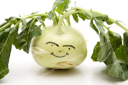 Kohlrabi mit Gesicht