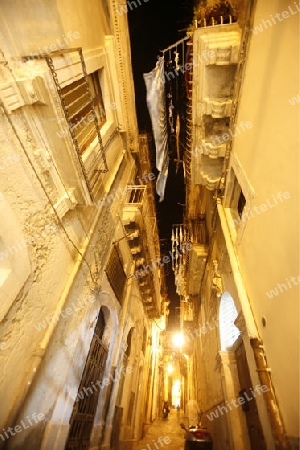 the old Town of Siracusa in Sicily in south Italy in Europe.