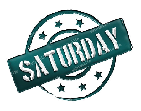 Sign, symbol, stamp or icon for your presentation, for websites and many more named SATURDAY