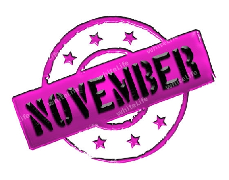 Sign, symbol, stamp or icon for your presentation, for websites and many more named NOVEMBER