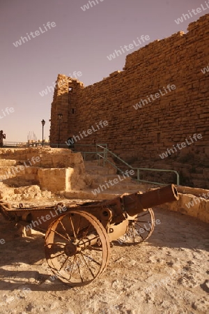 The Karak Castle in the Village of Karak in Jordan in the middle east.