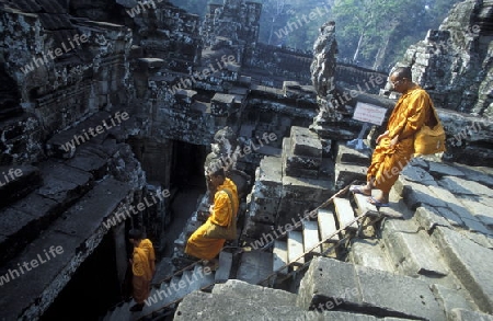 the bayon temple in angkor Thom temples in Angkor at the town of siem riep in cambodia in southeastasia. 