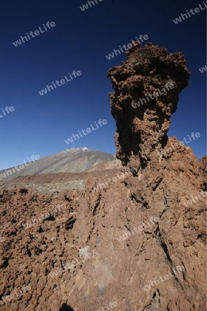 The Volcano Teide on the Island of Tenerife on the Islands of Canary Islands of Spain in the Atlantic.  