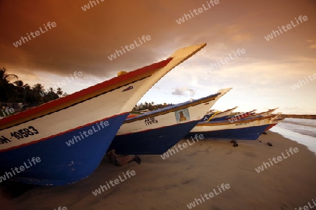 Suedamerika, Karibik, Venezuela, Isla Margarita, Ostkueste, El Tirano, Fischerdorf, Strand, Beach, Fischerboot, Boot, Holzboot, Landschaft,    