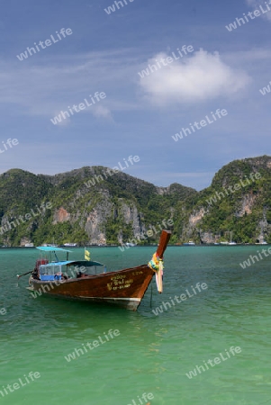 A Beach on the Island of Ko PhiPhi on Ko Phi Phi Island outside of the City of Krabi on the Andaman Sea in the south of Thailand. 