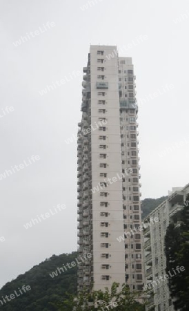 Hochhaus auf dem Weg zum Peak, Hong Kong, China