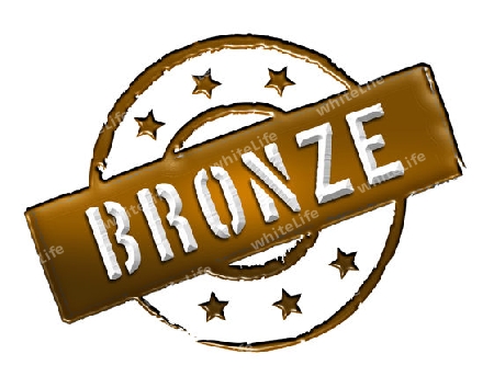 Sign, symbol, stamp or icon for your presentation, for websites and many more named Bronze