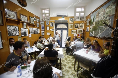 a traditional Pasta Restaurant in the old Town of Siracusa in Sicily in south Italy in Europe.