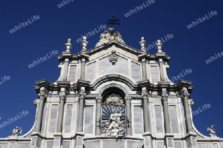 the Dom Sant Agata at the Piazza del Duomo in the old Town of Catania in Sicily in south Italy in Europe.