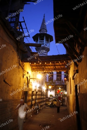 Eine Gasse im Souq in der Altstadt der Syrischen Hauptstadt Damaskus