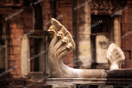 Die Khmer Tempel Anlage von Phimai bei Khorat in der provinz Nakhon Ratchasima im Nordosten von Thailand im Suedwesten von Thailand in Suedostasien.  