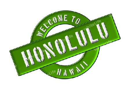 Illustration of WELCOME TO HONOLULU as Banner for your presentation, website, inviting...