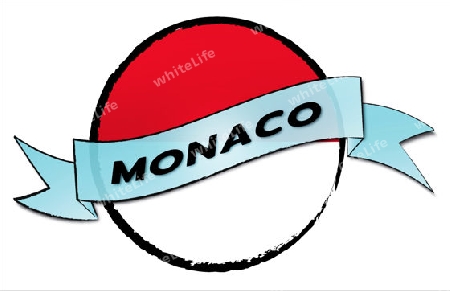 Circle Land Monaco - your country shown as illustrated banner for your presentation or as button...