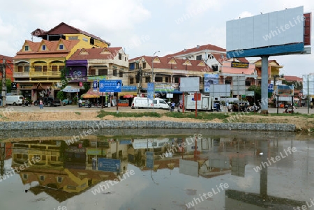 The City centre of Siem Riep neat the Ankro Wat Temples in the west of Cambodia.