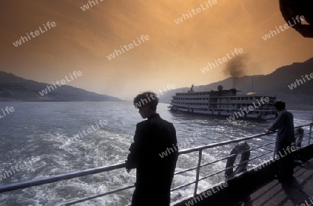 the landscape of the yangzee river in the three gorges valley up of the three gorges dam projecz in the province of hubei in china.