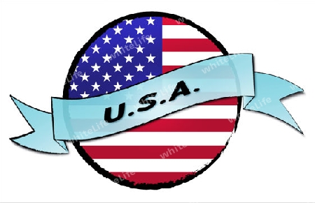 U.S.A. - your country shown as illustrated banner for your presentation or as button...