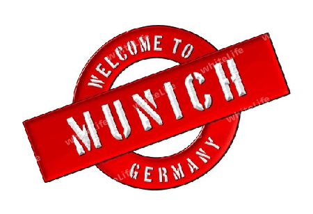 Illustration of WELCOME TO MUNICH as Banner for your presentation, website, inviting...