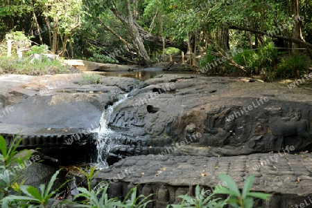 The Tempel Ruin of  Kbal Spean 50 Km northeast of in the Temple City of Angkor near the City of Siem Riep in the west of Cambodia.