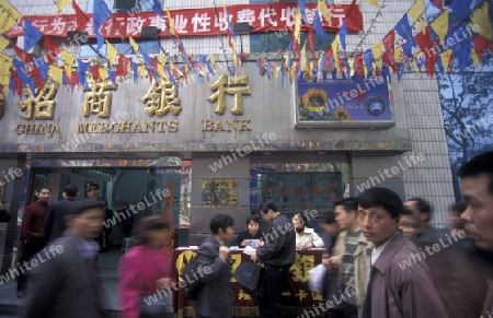 the china merchants Bank in the city of Chongqing in the province of Sichuan in china in east asia. 