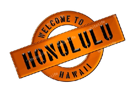 Illustration of WELCOME TO HONOLULU as Banner for your presentation, website, inviting...