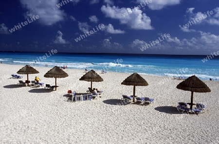 The Beach of Cancun in the Province Yucatan in the south of Mexico 