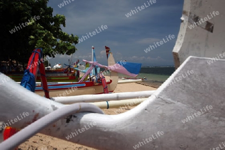 Asien, Suedost, Indonesien, Bali, Insel, Sanur, Strand, Fischerboot,  (Urs Flueeler) 