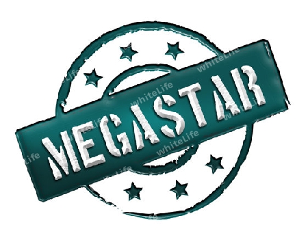 Sign, symbol, stamp or icon for your presentation, for websites and many more named MEGASTAR