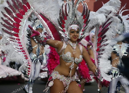 The Carneval in the Town of Tacoronte on the Island of Tenerife on the Islands of Canary Islands of Spain in the Atlantic.  