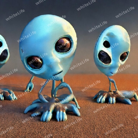 blaue Aliens