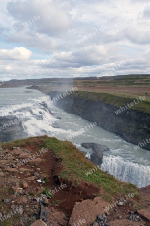 Der S?dwesten Islands, Der "Goldene Wasserfall" Gulfoss im "Goldenen Zirkel"