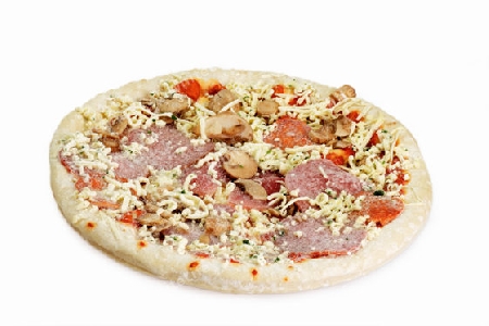 Tiefk?hlpizza auf hellem Hintergrund