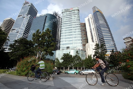 Die Skyline im Bankenviertel von Singapur im Inselstaat Singapur in Asien.