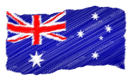 Sketch - Australia - The beloved country as a symbolic representation as heart - Das geliebte Land als symbolische Darstellung als Herz