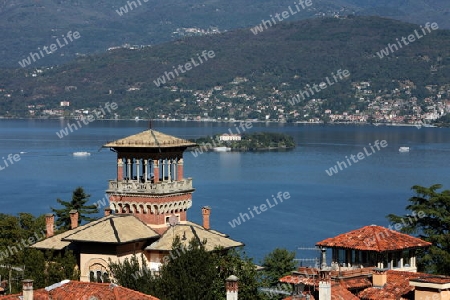 The Village of Stresa on the Lago Maggiore in the Lombardia  in north Italy. 