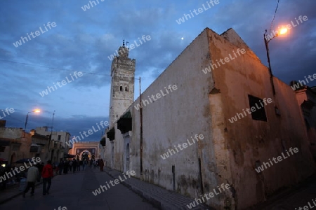 The architecture  in the old City in the historical Town of Fes in Morocco in north Africa.