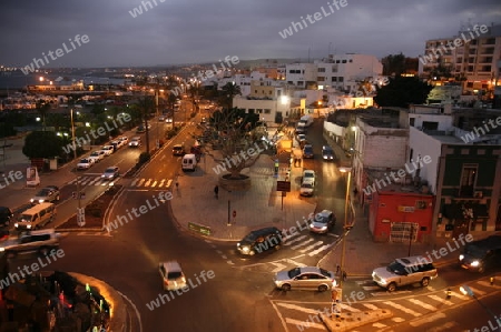  the City Puerto del Rosario on the Island Fuerteventura on the Canary island of Spain in the Atlantic Ocean.