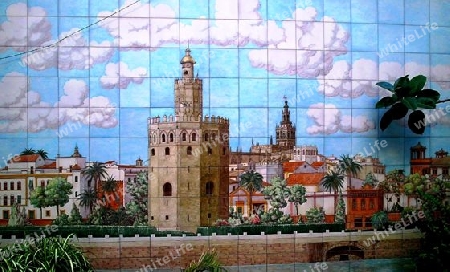 Sevilla auf Wandfliesen