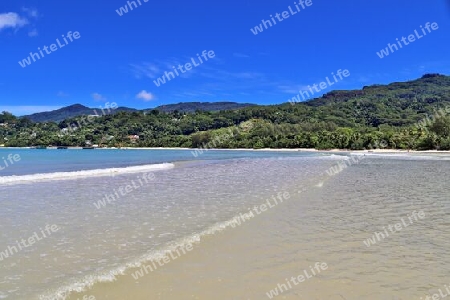 Sunny day beach view on the paradise islands Seychelles.