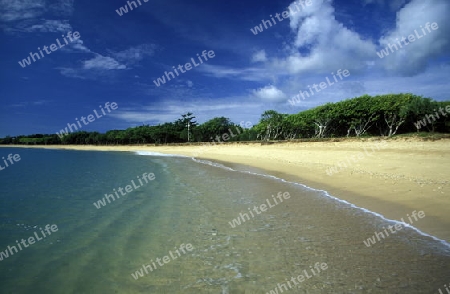 Ein Strand in Nusa Dua im Sueden der Insel Bali in Indonesien in Suedostasien.