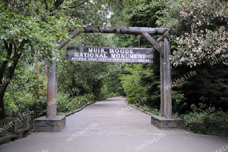 Eingangstor zum Muir Woods Nationalpark, Kalifornien, USA