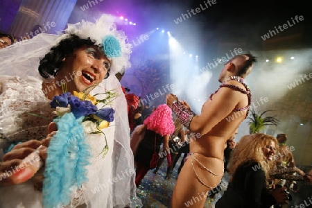 the carneval in the city of Las Palmas on the Island Gran Canary on the Canary Island of Spain in the Atlantic Ocean. 