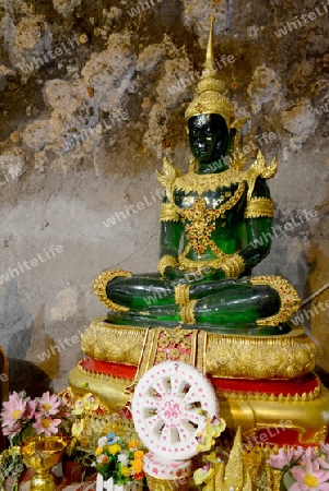 The Temple Wat Tham Seau outside the City centre of Krabi on the Andaman Sea in the south of Thailand. 