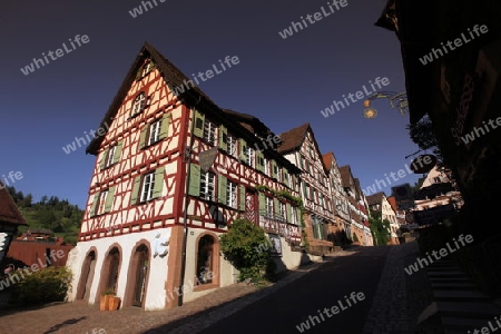 the old town of the villige Schiltach in the Blackforest in the south of Germany in Europe.