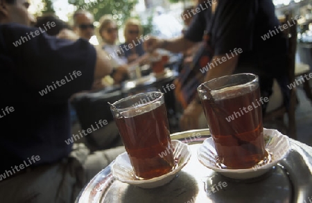 Das Teehaus An Nafura in der Altstadt  der Hauptstadt Damaskus in Syrien im Nahen Osten.